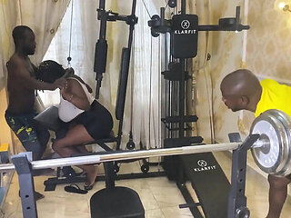Big Ass Fitness Threesome - Gym BBC Doggy Style with Switcock