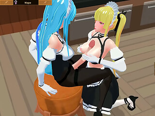 To keep these maids'_ feet warm, I need to warm them up with my sperm.