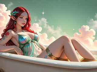 Lustrender Young Elf Woman Slideshow - Mythic Surreal Fantasy Art