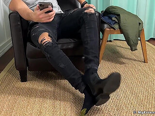 Peaking on Nathaniel's Socks & Feet