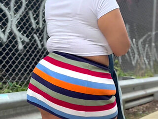 Leg Tease - High Heels - Mini Skirt - Puerto Rican Mami - Fat Ass - Big Booty - Walking