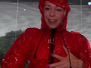 Shiny Pvc Rain Suit Garden Tease