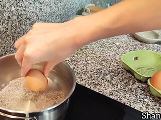 The Hottest Boiled Eggs Full Naked Eating Legs Open for You