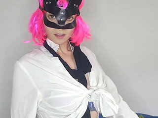 Wanna see my big tits bounce while I wear my sexy kitten mask?