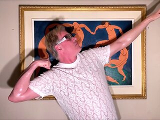 Big ass daddy Dom Rod enjoys swallowing cum solo