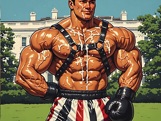 Cum Covered Muscle Men Art