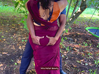 Face fucking my Best Friend's Wife. Cheating Saree Sex in Outdoor. Deepthroat Milf
