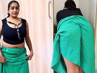 Romantic Pleasure with My Bhabhi Lifting Ghaghra Near Wardrobe While We Are Alone at Home