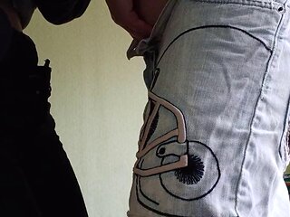 Two girlfriends rub one out and cum in jeans