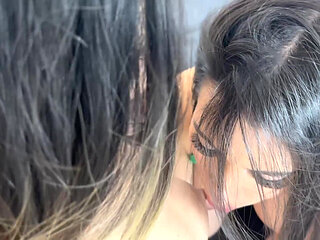 Horny Lesbian Latinas Play with Their Tits, Pussy and Ass in the Room Until Orgasm