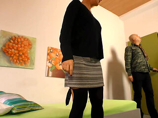 Blonde tattooed mature loves riding big cock on the couch