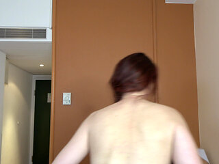 A Professional in High Boots Smiles Even with a Red Buttock