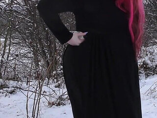 Boot worship in snow