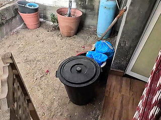 Amateur Wife BekyCarril Sucks Cock and Licks Balls for Cum Swallow in Garden