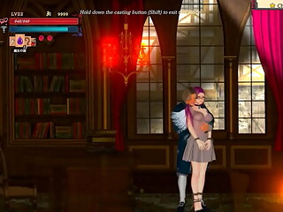Pink haired lady giving a blowjob in Ghell2 hentai game new gameplay