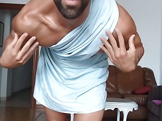 Custom Video for a Fan: Wearing Like a Greek God, Jerking off and Cumming