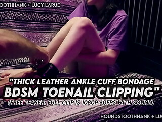 Thick Leather Ankle Cuff Bondage BDSM Toenail Clipping