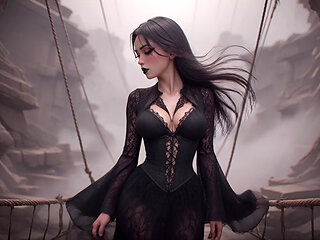 Goth Possessed by Ghosts - AI Generated -