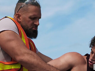 MEN - Chuck Conrad Delivers A Deep, Hard Fuck To Trevor Brooks In The Car And Finishes With A Facial