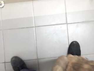 Jerking off in a Public Restroom