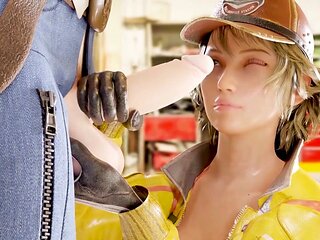 Cindy Aurum gives a handjob in a 3D Final Fantasy XV animation with sound
