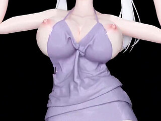 Exid - Hot Pinkwhite Fishnet Stockings Butt Plug Twin Ponytails