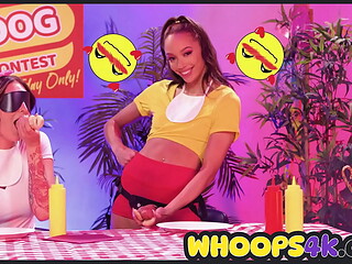 Wild Lesbian Threesome Together on Eating Contest