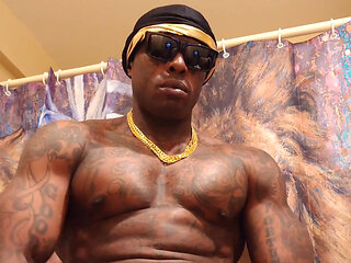 African King Hallelujah Johnson Masturbating solo
