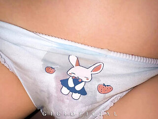 Norwegian Amateur MILF Gigioficial Gets Cum Inside Her Bunny Panties Changing Color - POV Lingerie Fuck in 4K