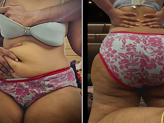 The curvy milf body and ass is showcased to her bull on vc.Big ass horny hotwife teases husbands small dick and in the climax sh