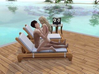 Duo in love have fuckfest in public on the beach