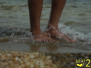 Giggles'_ Feet Get Sandy At The Beach