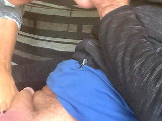 Footjob - Little Spanish Blonde and Her Wonderful Feet