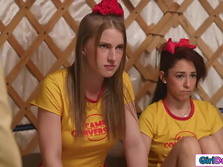 Big tits teen send to a ruthless lesbian conversion bootcamp