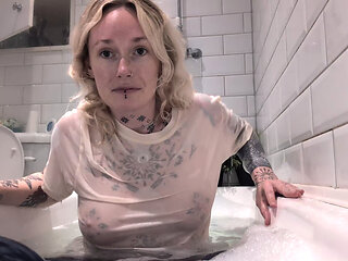 Soaked & Surprised: My First Clothed Bath