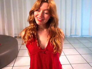 Petite amateur redheaded teen pisses and sucks cock