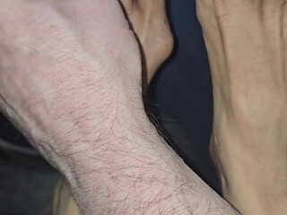 Melove 2 Nail Polish Colors on Her Small Feet