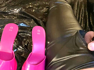 3 Cumshots on Pink Fetish Heels - User Request