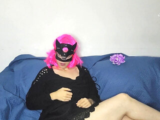 Rubbing myself raw under my playful pussy mask