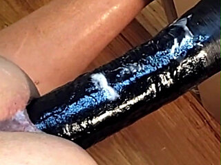 Sissyslut Kandi Slides A 15" Big Black Cock Up Her Asspipe