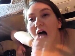 American MILF Gives a Hot Deep-Throat Blowjob