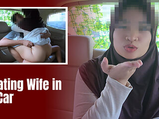 Newlywed Hijab Wife cheat in My Car - Minokiiko