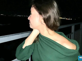 Lia Lover Blowjob & Handjob POV - Petite Babe Sucks Cock on Balcony and Bed