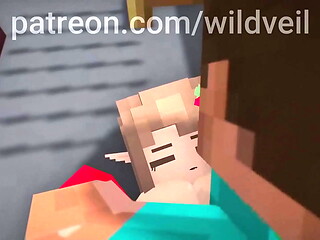 Hooker gets fucked by Steve in public - Minecraft