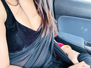 Hot Indian Housewife Gives Blowjob After Car Ride - Cheating Role Play in 4K