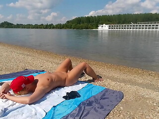 Ariela Rider exhibicionist public On the Danube bank