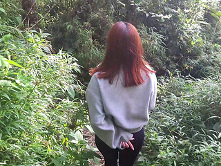 My horny STEPSISTER loves blowing outdoor! she loves my CUM! Abella Olsen