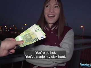 Public Agent - Hot brunette dances for me in PUBLIC before I fuck her hard