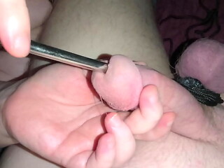 CBT with sounding, ball busting and ball bondage, and finger to destroy my peehole. Show what'_s my wife do to my tiny penis... By Jayq - Sep 25, 2025