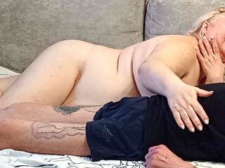 Stepmom swallowed cum and continues to suck cock